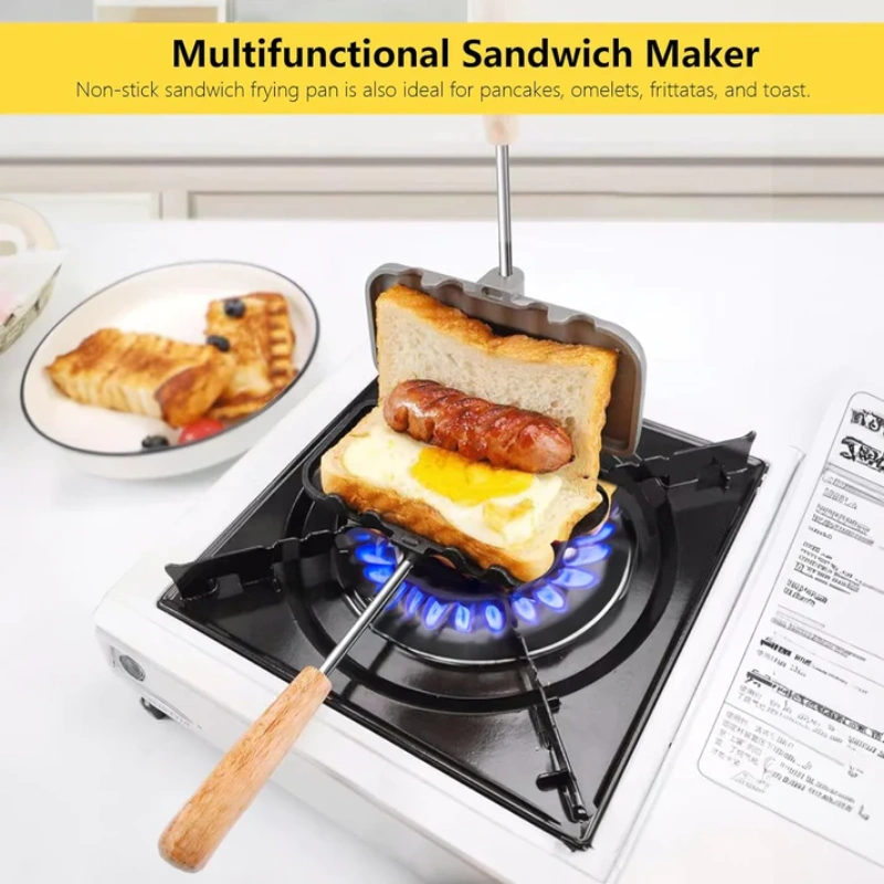Sandwich Maker Pan: Non-Stick Double-Sided Toast Mold