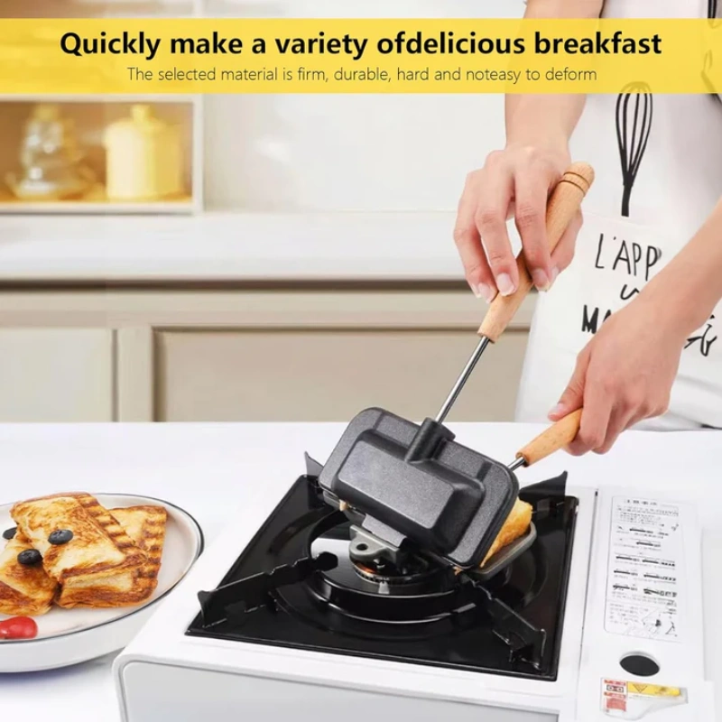 Sandwich Maker Pan: Non-Stick Double-Sided Toast Mold