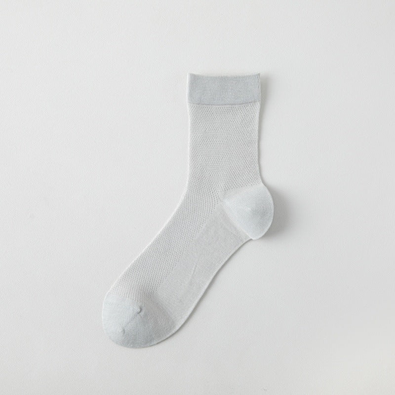 Cool Touch Silk Mesh Crew Socks – Odor-Resistant, Antibacterial & Ultra-Breathable
