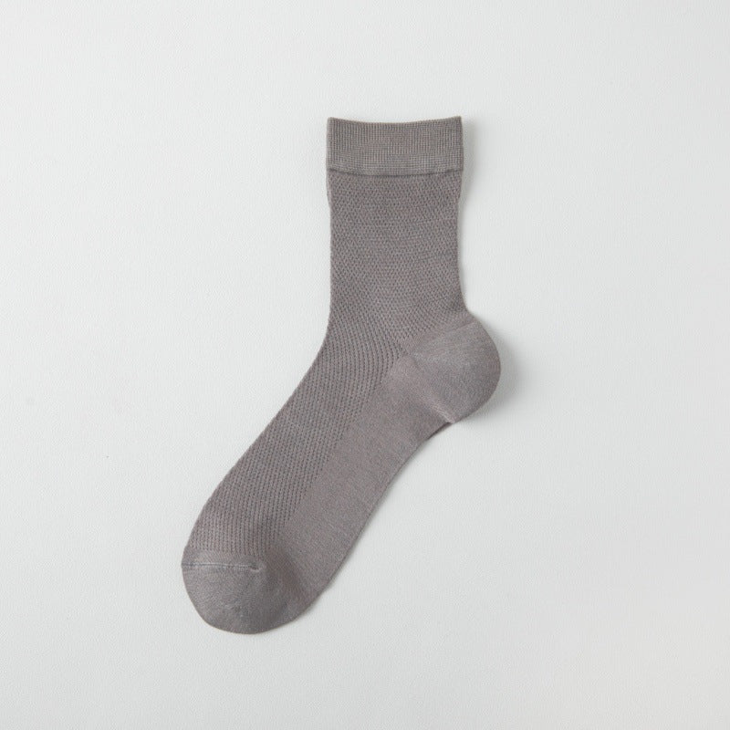 Cool Touch Silk Mesh Crew Socks – Odor-Resistant, Antibacterial & Ultra-Breathable