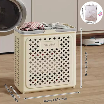 Large Capacity Collapsible Laundry Basket: Breathable Design & Built-In Wheels