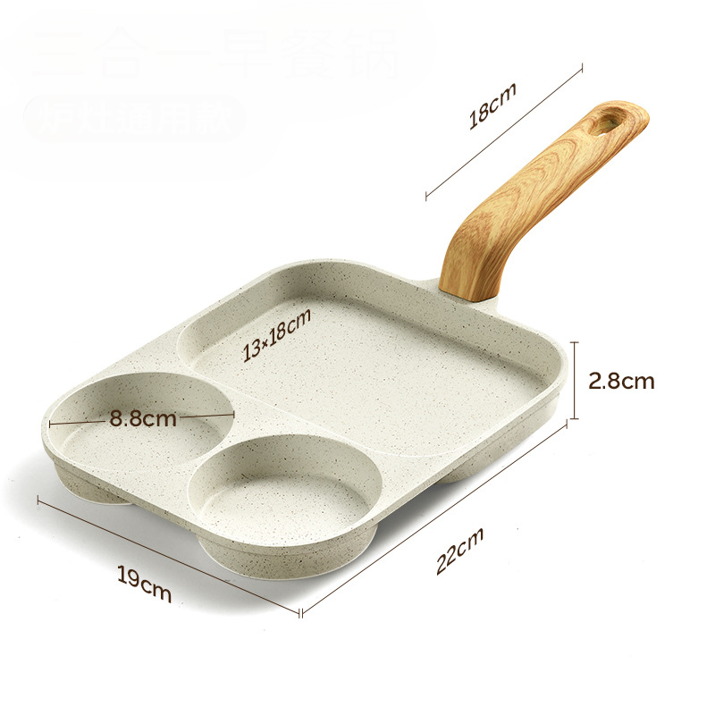 3-in-1 Nonstick Frying Pan: Ideal for Eggs, Bacon, and Burgers