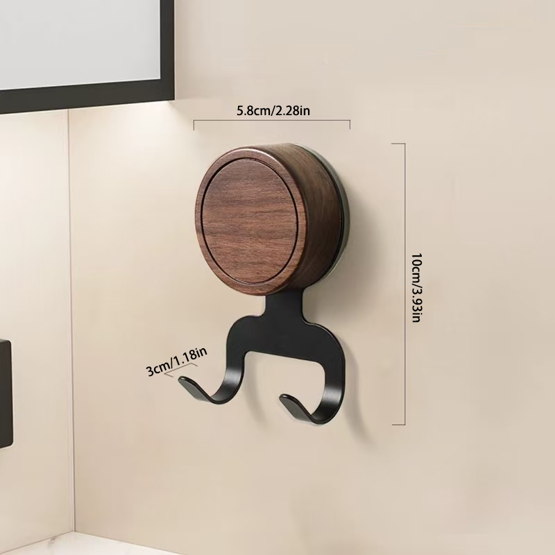 Wooden Suction Cup Hook – Strong Load Capacity, No-Trace Installation