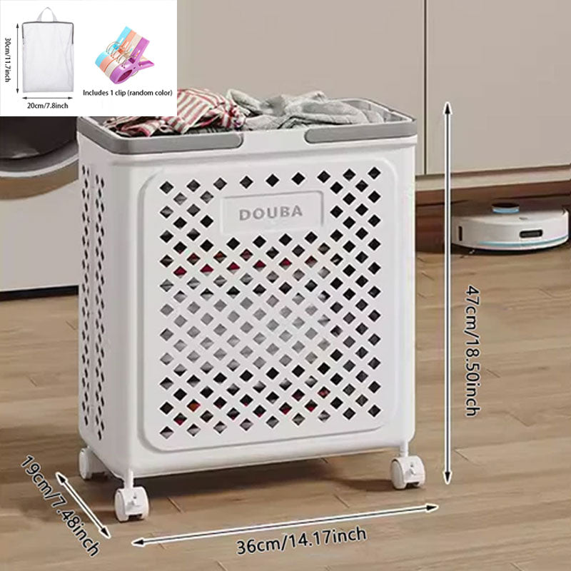 Large Capacity Collapsible Laundry Basket: Breathable Design & Built-In Wheels