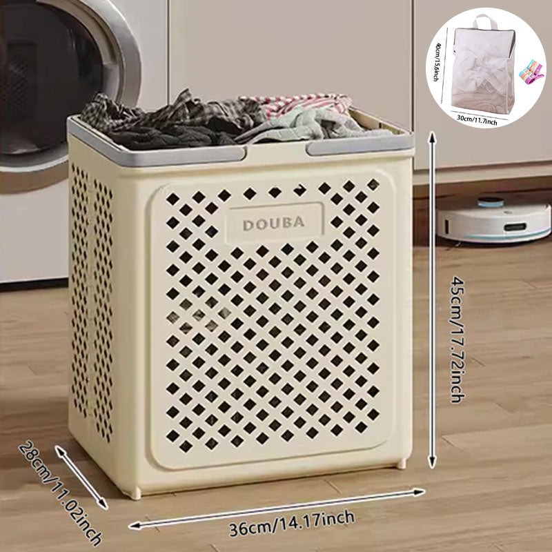 Large Capacity Collapsible Laundry Basket: Breathable Design & Built-In Wheels