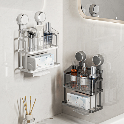 Double-Layer Suction Shelf – Drill-Free Mounting & Strong Load Capacity
