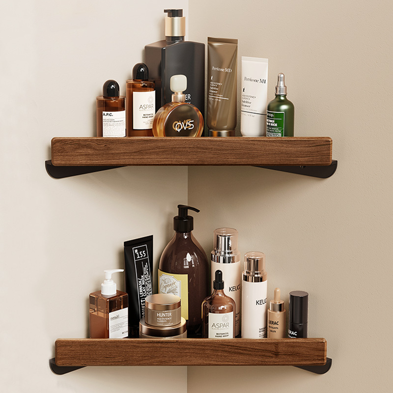 Triangle Bathroom Shelf – No-Drill & Strong Load Capacity