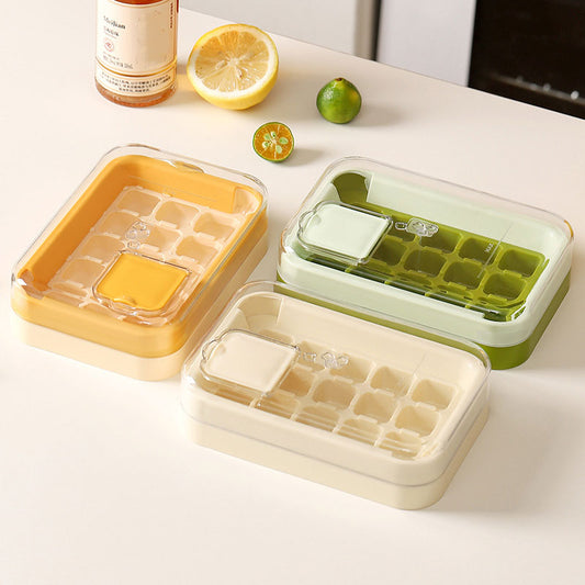Lidded Silicone Press Ice Cube Trays: Large Capacity, Easy Release & No-Lid Water Injection