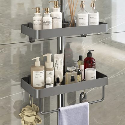 Shower Head Tray – Tool-Free Mount, Height Adjustable, Holds Toiletries