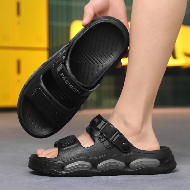 Color-Block Sport Slides – Soft Sole & Non-Slip Design