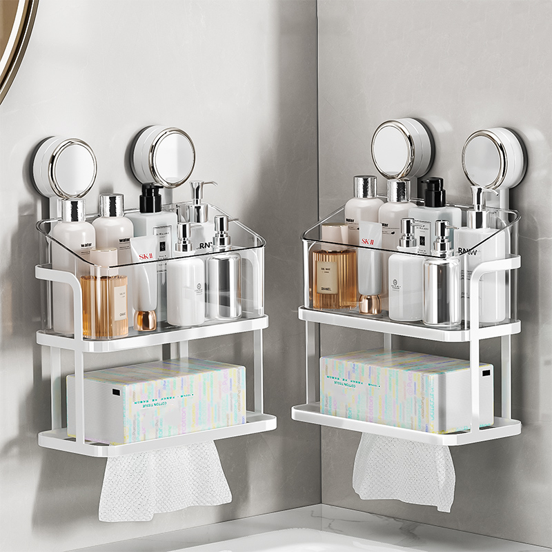 Double-Layer Suction Shelf – Drill-Free Mounting & Strong Load Capacity