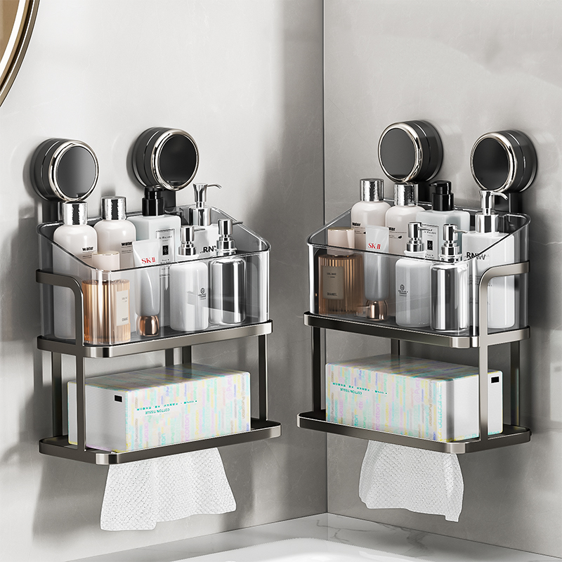 Double-Layer Suction Shelf – Drill-Free Mounting & Strong Load Capacity