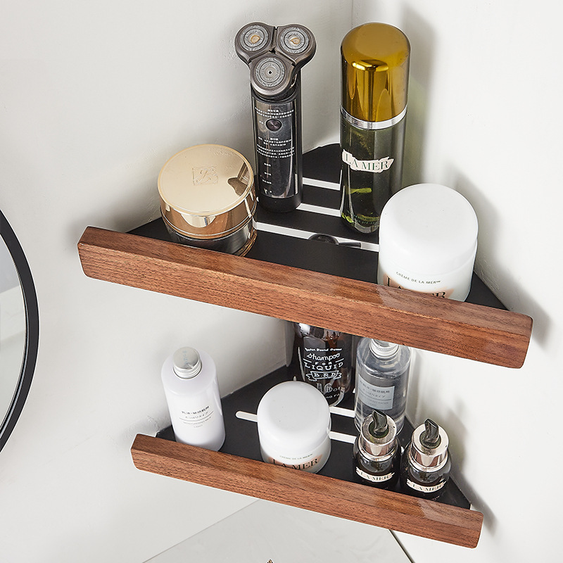 Triangle Bathroom Shelf – No-Drill & Strong Load Capacity