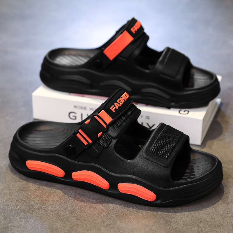 Color-Block Sport Slides – Soft Sole & Non-Slip Design