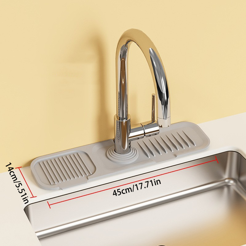 Wavy Silicone Faucet Draining Mat – Non-Slip & Thickened Design
