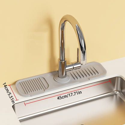 Wavy Silicone Faucet Draining Mat – Non-Slip & Thickened Design