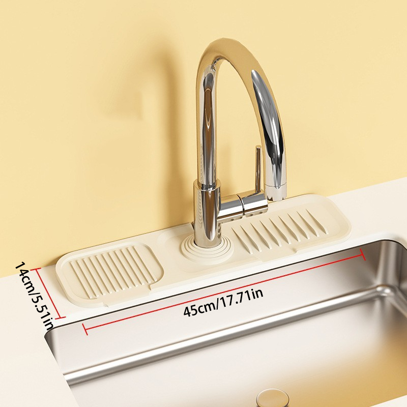 Wavy Silicone Faucet Draining Mat – Non-Slip & Thickened Design