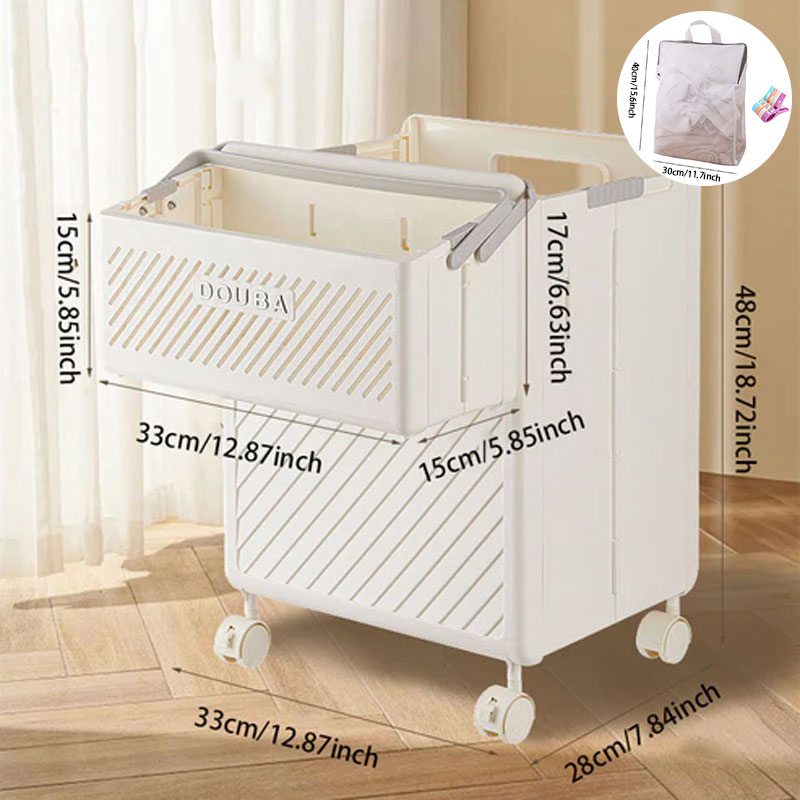 Large Capacity Collapsible Laundry Basket: Breathable Design & Built-In Wheels