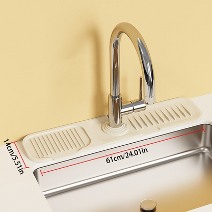 Wavy Silicone Faucet Draining Mat – Non-Slip & Thickened Design