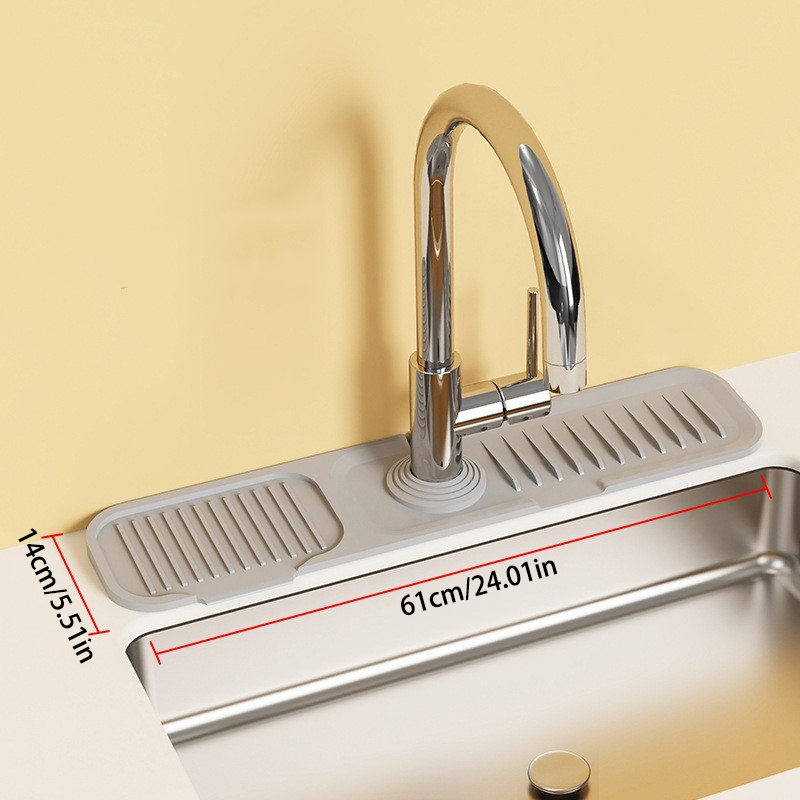 Wavy Silicone Faucet Draining Mat – Non-Slip & Thickened Design