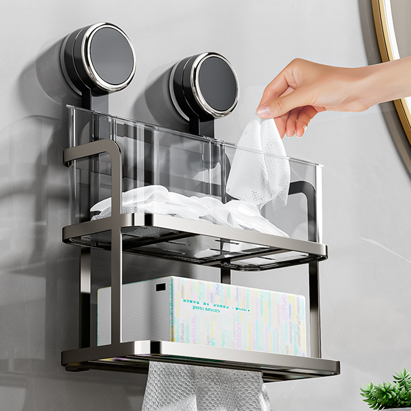 Double-Layer Suction Shelf – Drill-Free Mounting & Strong Load Capacity
