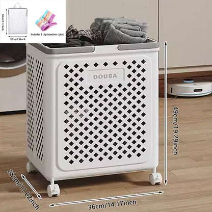 Large Capacity Collapsible Laundry Basket: Breathable Design & Built-In Wheels