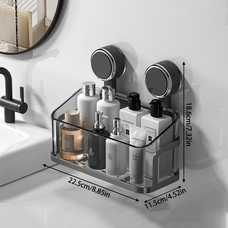 Double-Layer Suction Shelf – Drill-Free Mounting & Strong Load Capacity