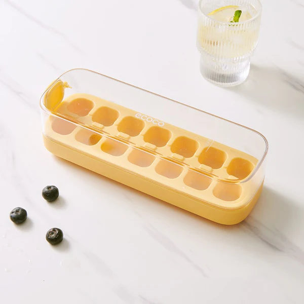 Press-Type Silicone Ice Cube Trays for Home Ice Storage and Making