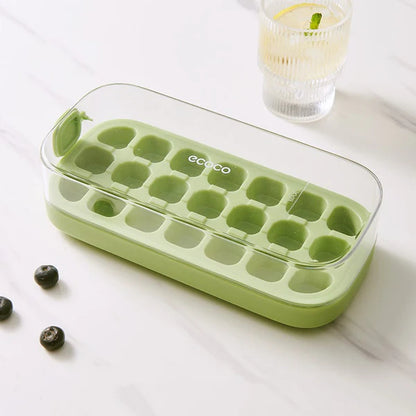 Press-Type Silicone Ice Cube Trays for Home Ice Storage and Making