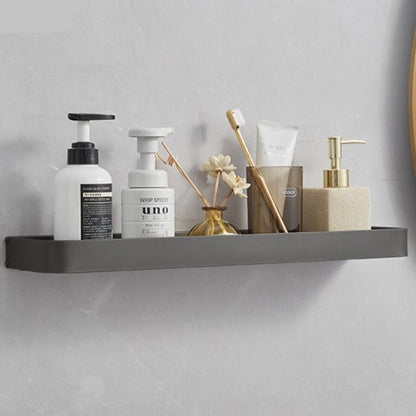 Luxury Space Aluminum Bathroom Shelf, Drill-Free Installation