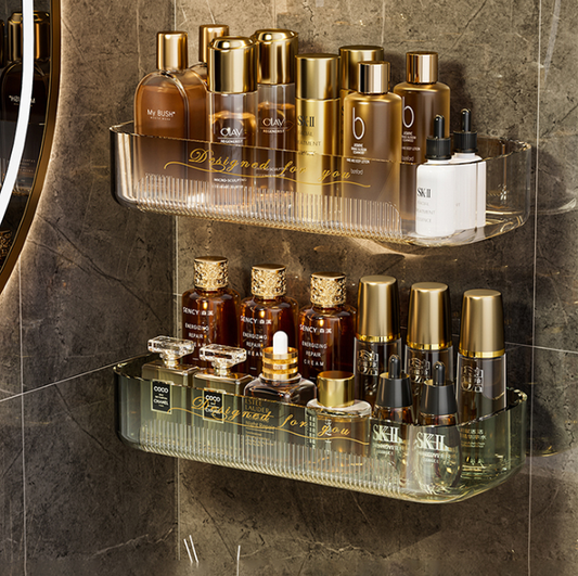Wall-Mounted Storage Shelf – No Drill Needed, Perfect for Toilet, Shower, and Sink Areas