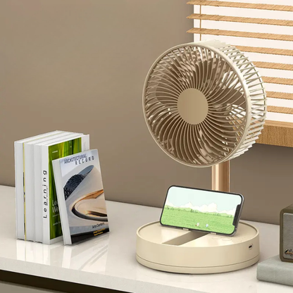 Foldable Desktop & Floor Fan – Cordless, Portable & Adjustable