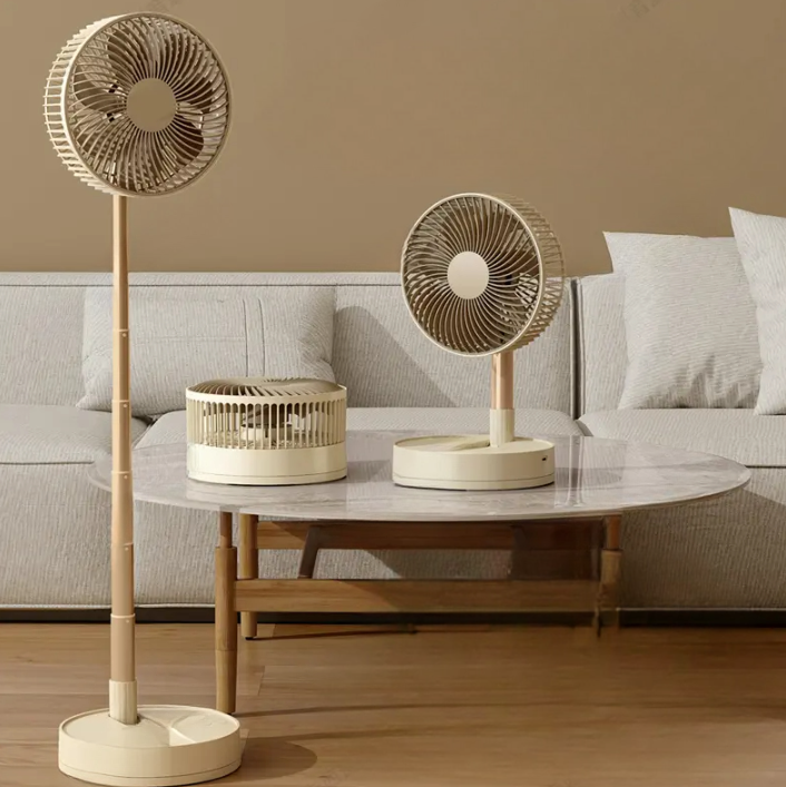 Foldable Desktop & Floor Fan – Cordless, Portable & Adjustable