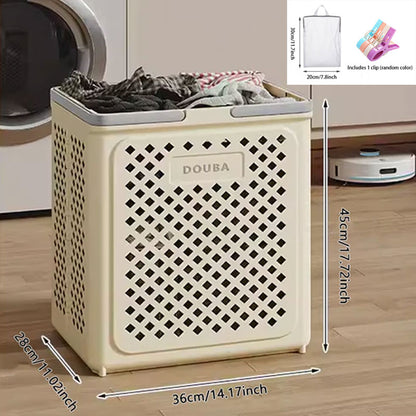 Large Capacity Collapsible Laundry Basket: Breathable Design & Built-In Wheels