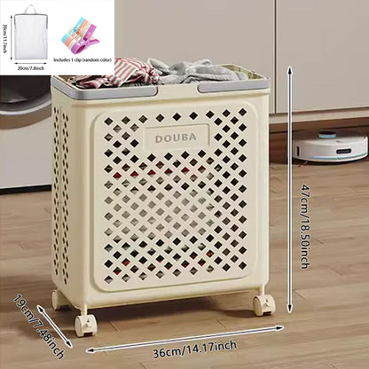 Large Capacity Collapsible Laundry Basket: Breathable Design & Built-In Wheels