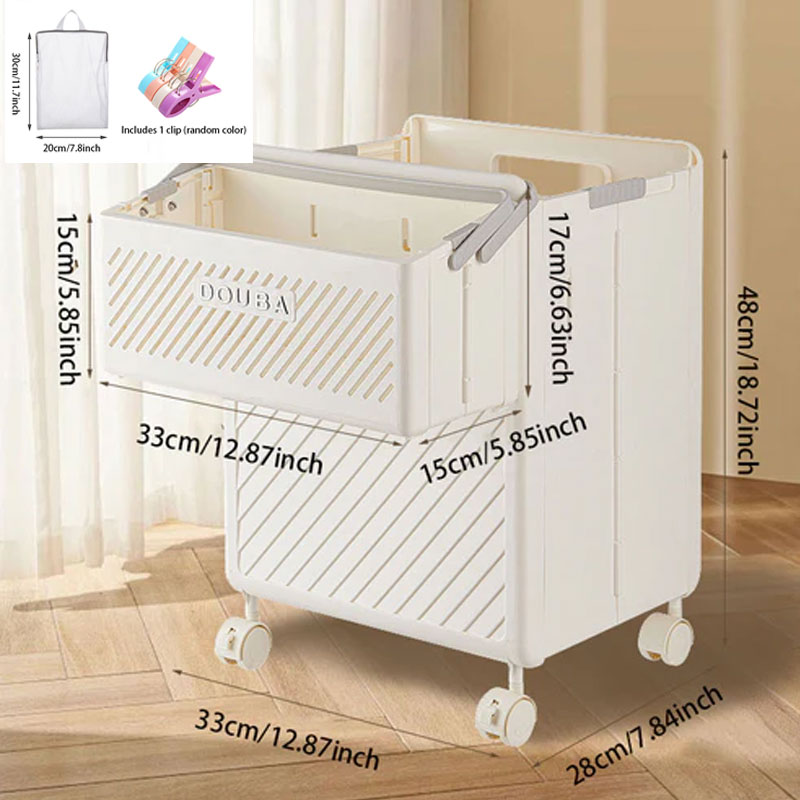 Large Capacity Collapsible Laundry Basket: Breathable Design & Built-In Wheels