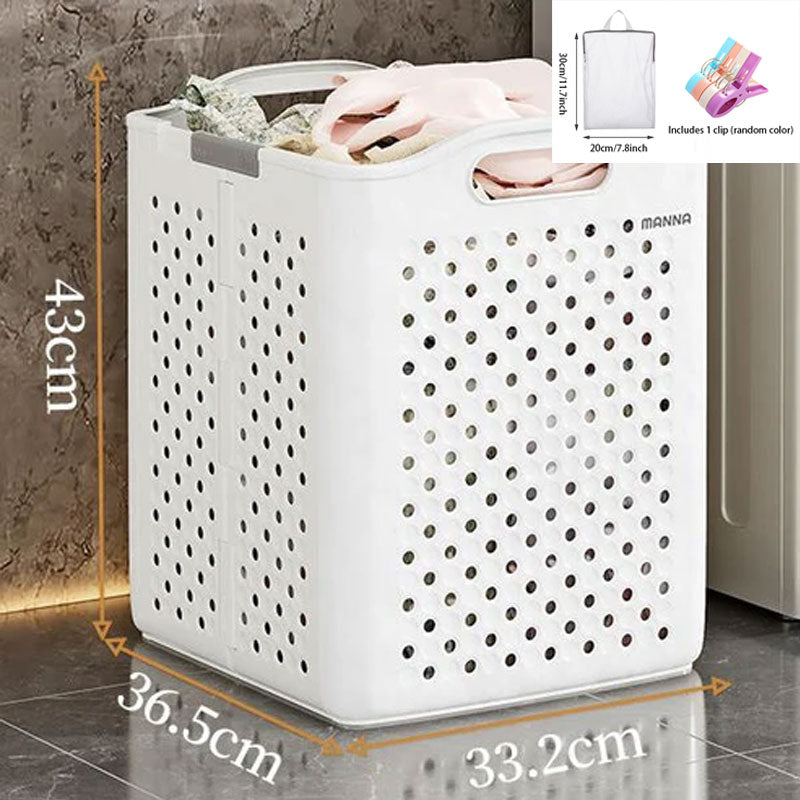 Large Capacity Collapsible Laundry Basket: Breathable Design & Built-In Wheels
