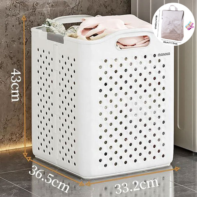 Large Capacity Collapsible Laundry Basket: Breathable Design & Built-In Wheels