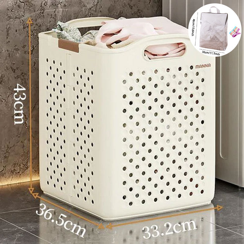 Large Capacity Collapsible Laundry Basket: Breathable Design & Built-In Wheels