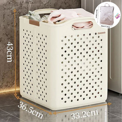 Large Capacity Collapsible Laundry Basket: Breathable Design & Built-In Wheels