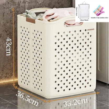 Large Capacity Collapsible Laundry Basket: Breathable Design & Built-In Wheels